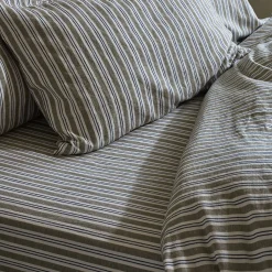 Thyme Somerley Stripe Linen Blend Fitted Sheet