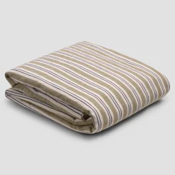 Thyme Somerley Stripe Linen Blend Flat Sheet