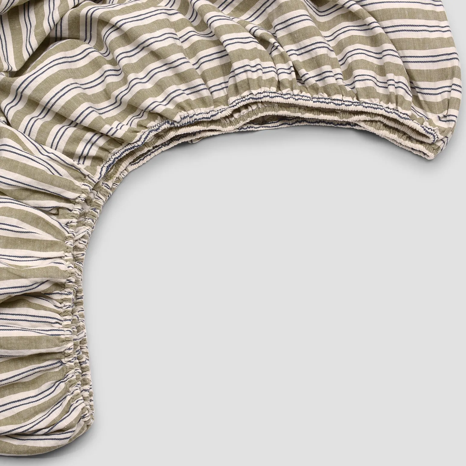 Thyme Somerley Stripe Linen Blend Fitted Sheet