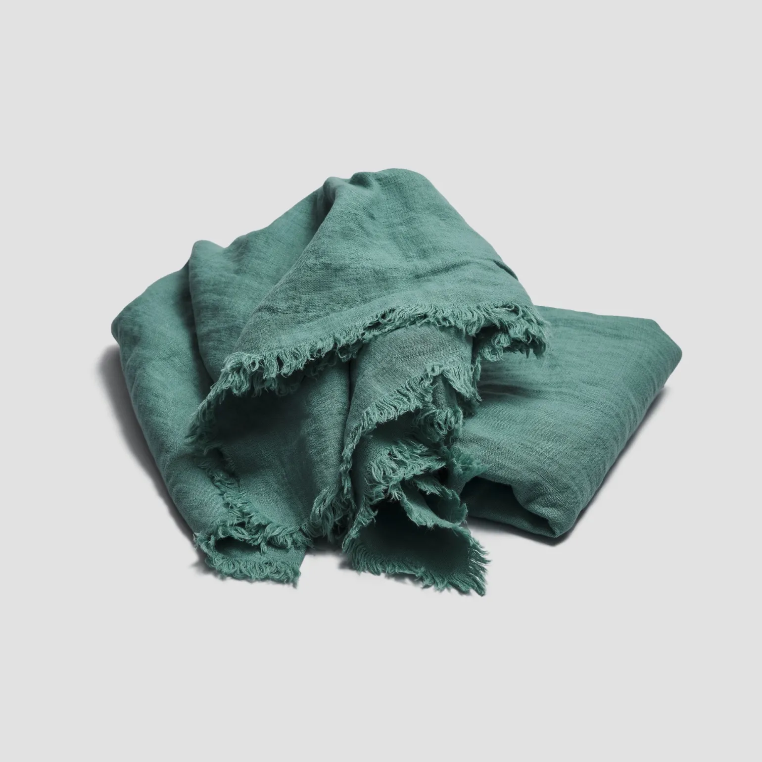 Tranquil Green Linen Crinkle Throw