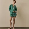 Tranquil Green Linen Pajama Shorts