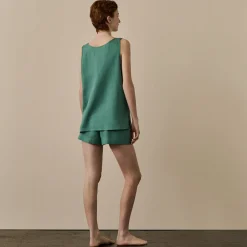 Tranquil Green Linen Tencel Cami Set