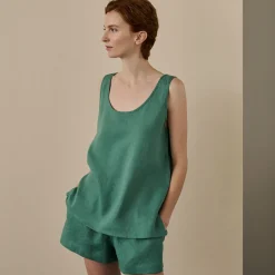 Tranquil Green Linen Tencel Cami Top