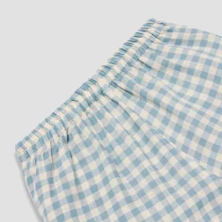 Warm Blue Gingham Linen Pajama pants