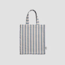 Warm Blue Seersucker Kids Stripe Cotton Bedding Set