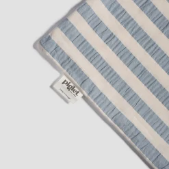 Warm Blue Seersucker Kids Stripe Cotton Bedding Set