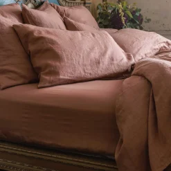Warm Clay 100% Linen Fitted Sheet