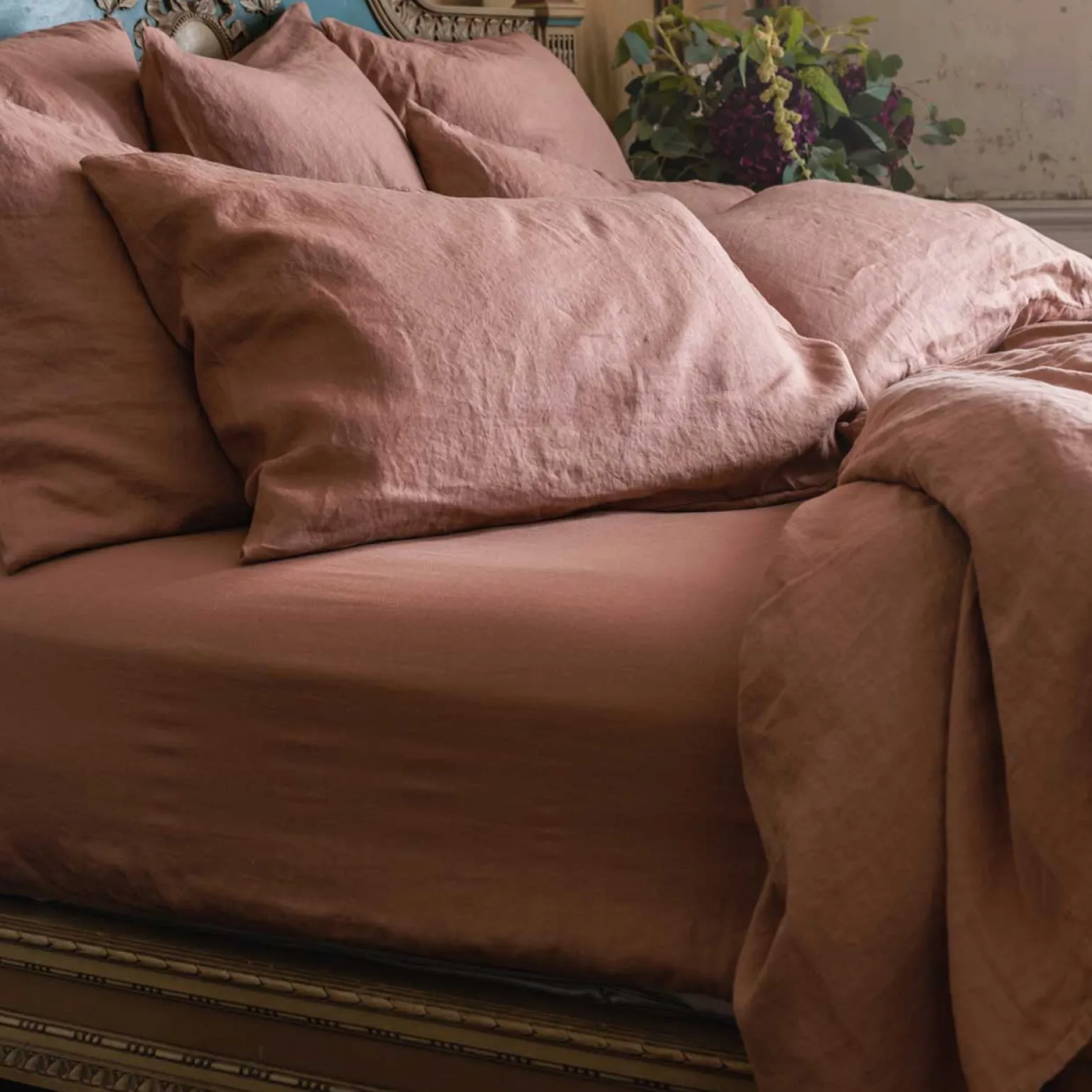 Warm Clay 100% Linen Fitted Sheet