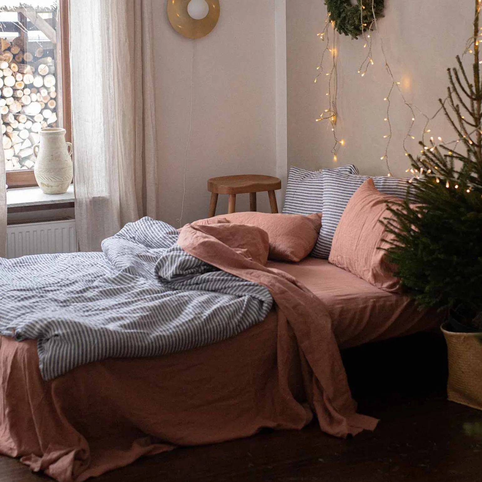 Warm Clay 100% Linen Flat Sheet