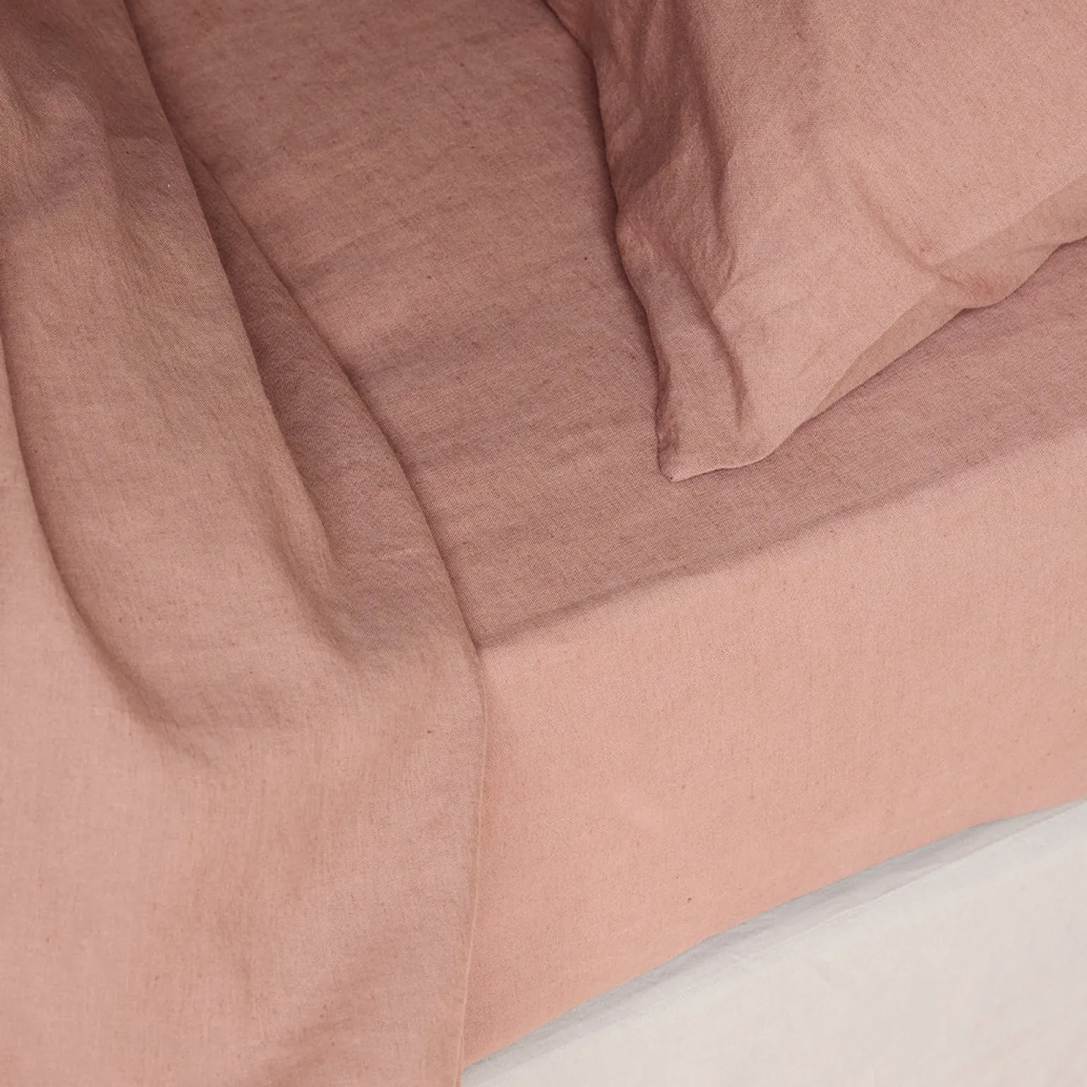 Warm Clay Linen Blend Fitted Sheet