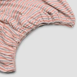 Warm Clay Somerley Stripe Linen Blend Fitted Sheet