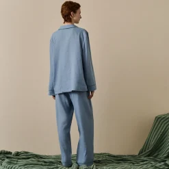 Wave Blue Linen Pajama pants