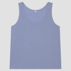 Wave Blue Linen Tencel Cami Top