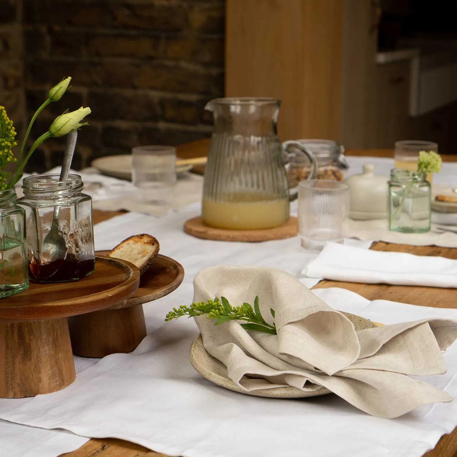 White 100% Linen Placemat Set of 4