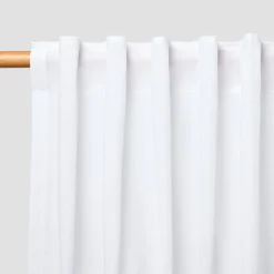 White Linen Blend Curtain (Pair)