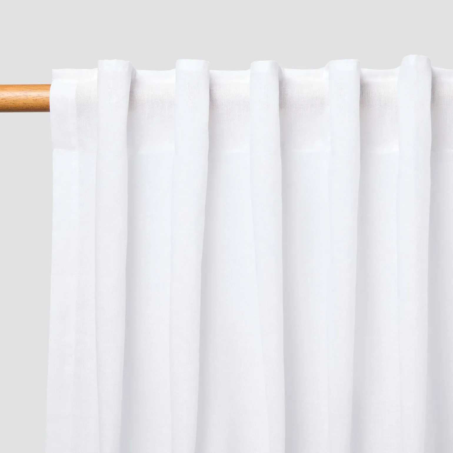 White Linen Blend Curtain (Pair)