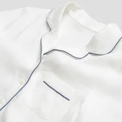 White Linen Pajama Shirt (Top Only)