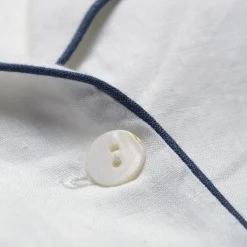 White Linen Pajama Shirt (Top Only)