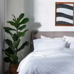 White Washed Cotton Percale Flat Sheet