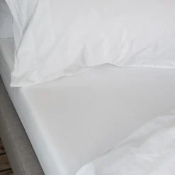 White Washed Cotton Percale Fitted Sheet